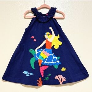 Mini boden mermaid big appliqué dress 2-3Y